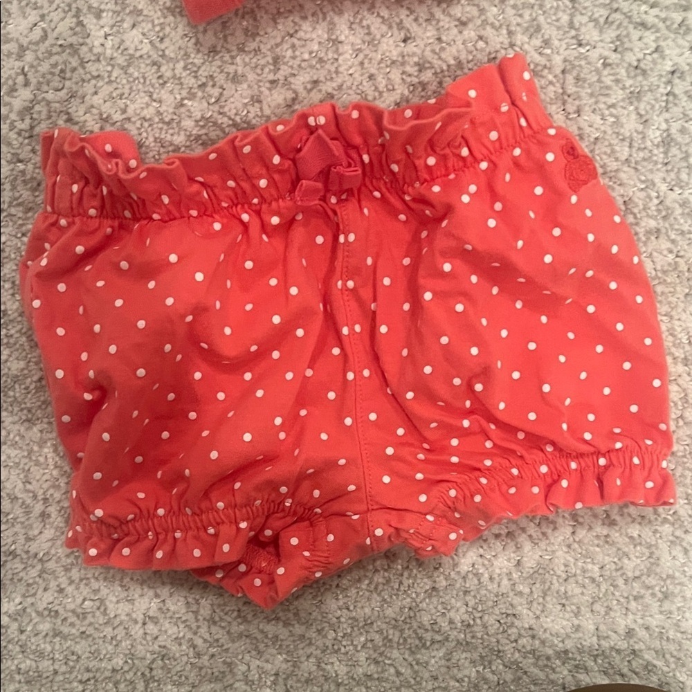 Gap Baby Girl Pink Polka Dot Onesie and Shorts Matching Set 3-6M Spring Summer - Picture 4 of 4